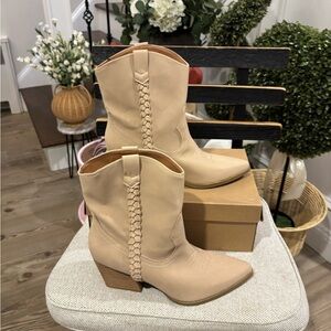 Women's Tan Western Ankle Boots - Brand is Koolson - Size 8.5 NWOT